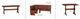 Linon Chelsea 3-Piece Walnut Corner Nook Set-2