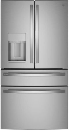 GE Profile™ 36 in. 22.3 Cu. Ft. Fingerprint Resistant Stainless Smart Counter Depth French Door Refrigerator with Door In Door