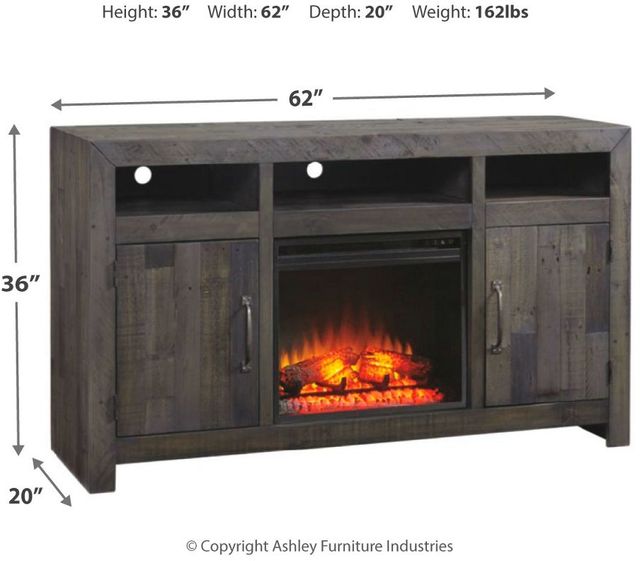 Signature Design by Ashley® Mayflyn Charcoal Large TV Stand with Fireplace-3