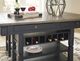 Signature Design by Ashley® Tyler Creek Weathered Gray Counter Height Dining Table with Black Storage Base-3