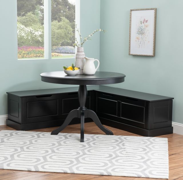 Linon Norah 2-Piece Black Dining Nook Set-1