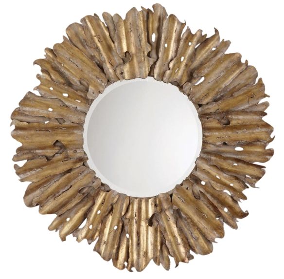 Uttermost® Hemani Antique Gold Leaf Mirror-0