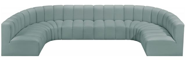 Meridian Furniture Arc 8-Piece Mint Green Vegan Leather Sectional-1