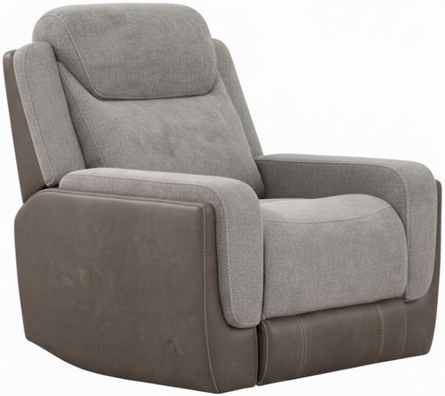 Corinthian Furniture Jenner Charcoal/Gray Power Recliner with Power Headrest -0