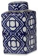 A & B Home Valora Blue/White Lidded Jar-0