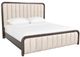 International Furniture Direct Mezquite Black/Glossy Acrylic Queen Upholstered Panel Bed-0