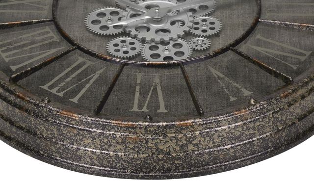 Monarch Specialties Inc. Grey 24" Gear Mechanical Wall Clock-1