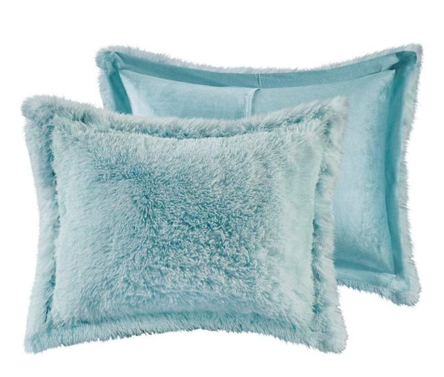 Olliix by Cosmo Living Cleo Teal Twin/Twin XL Ombre Shaggy Fur Comforter Set-1