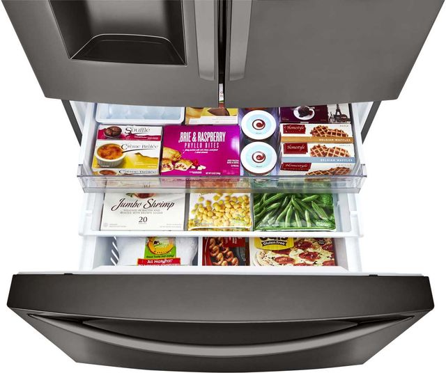 LG 36 in. 29.7 Cu. Ft. PrintProof™ Black Stainless Steel French Door Refrigerator-3