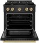 ZLINE Autograph Edition Paramount 30" Black Stainless Steel Pro Style Dual Fuel Range with Champagne Bronze Accents-2