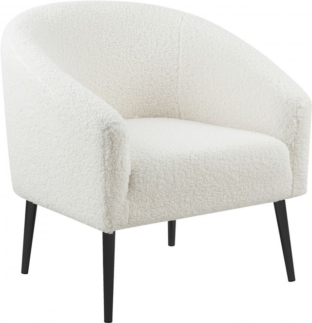 Meridian Furniture Barlow White Faux Fur Accent Chair-0