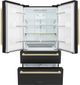 ZLINE Autograph Edition 36" 22.5 Cu. Ft. Fingerprint Resistant Black Stainless Steel Counter Depth French Door Refrigerator with Champagne Bronze Modern Handles-1