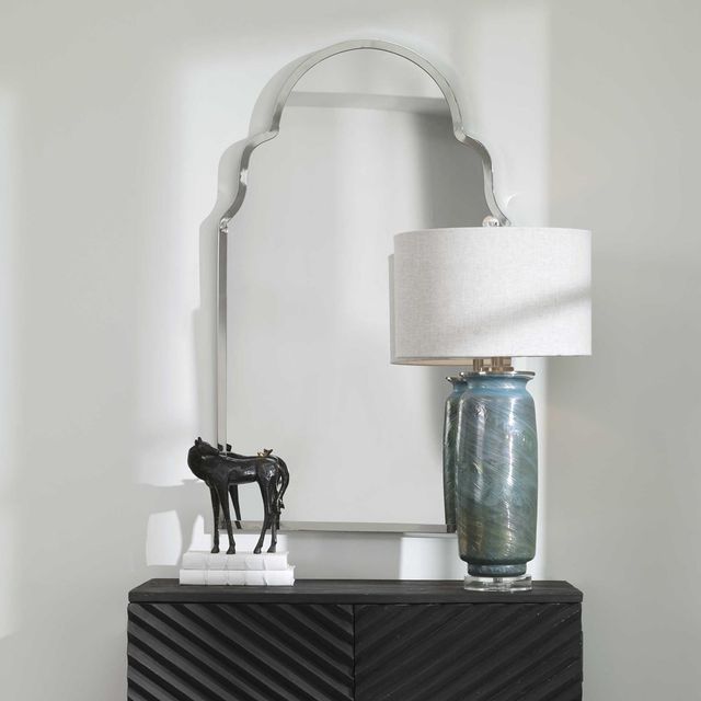 Uttermost® Brayden Polished Nickel Arch Mirror-1