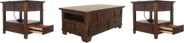 Signature Design by Ashley® Gately 3-Piece Medium Brown Living Room Table Set-0