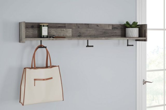 Signature Design by Ashley® Neilsville Multi Gray Wall Mounted Coat Rack with Shelf-6