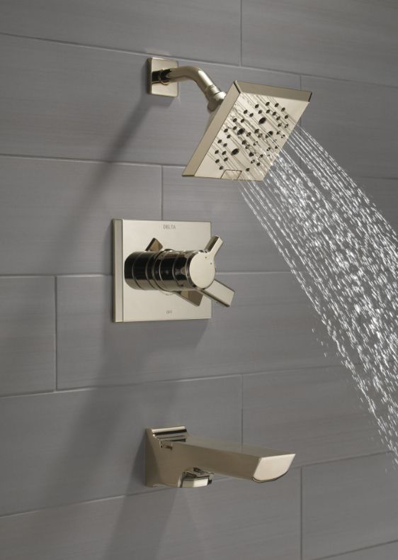 Delta Pivotal® Monitor® 17 Series Lumicoat® Polished Nickel H2Okinetic® Tub and Shower-1