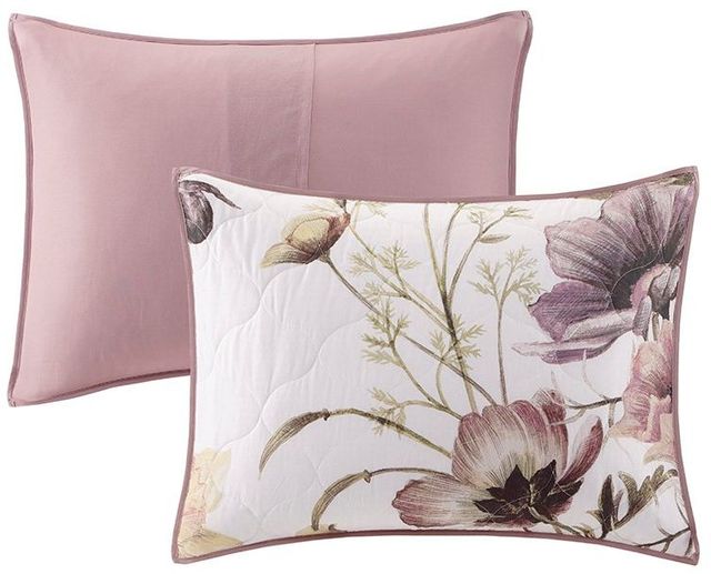 Olliix by Madison Park 3 Piece Blush Full/Queen Cassandra Cotton Printed Duvet Cover Set-1