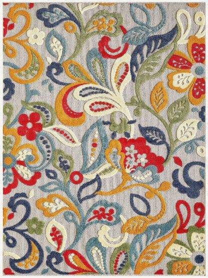 KAS Rugs Calla Ivory/Multi Leila 5'x7' Area Rug-0