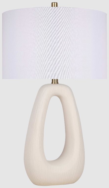 Classy Living 2-Piece Serenity Loop Textured White Table Lamp Set-0