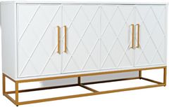 Jofran Inc. Argyle Glen Gold/White 60" Accent Cabinet