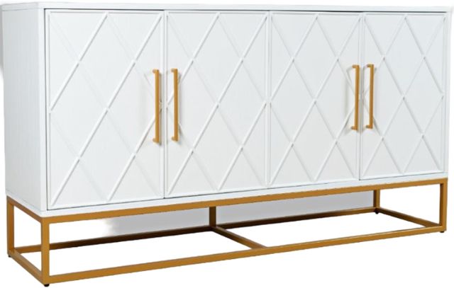 Jofran Inc. Argyle Glen Gold/White 60" Accent Cabinet-0