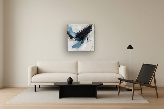 Classy Living Outspoken Midnight Cascade Abstract Wall Art-1