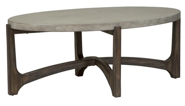 Liberty Furniture Cascade 3-Piece Gray/Wirebrush Rustic Brown Geometric Occasional Table Set-2