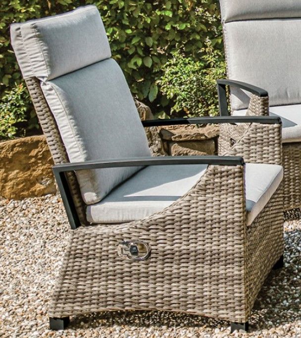 Furniture of America® Antigua Brown/Gray Fabric/Faux Wicker Outdoor Chair-0