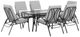 Furniture of America® Palma 6-Piece Black/Gray Fabric/Steel Outdoor Adjustable Chairs-0