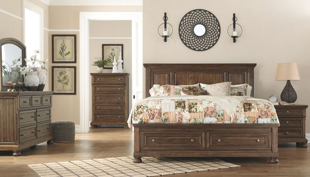 Signature Design by Ashley® Flynnter 2-Piece Medium Brown California King Panel Bed Set-3