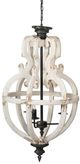 A & B Home White Distressed 4-Light Chandelier-1