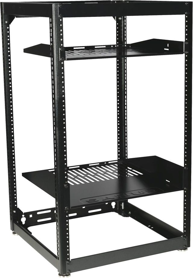 Sanus® Component Series Black 20U Stackable Skeleton Rack-0