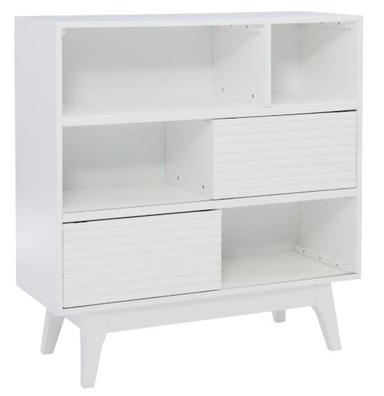 Powell® Waves White Bookcase-0