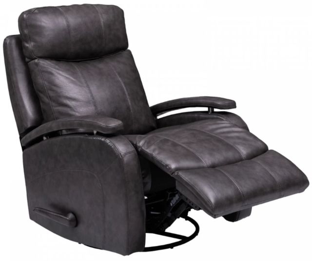 BarcaLounger® Duffy Ryegate Gray Leather Manual Swivel Glider Recliner-1