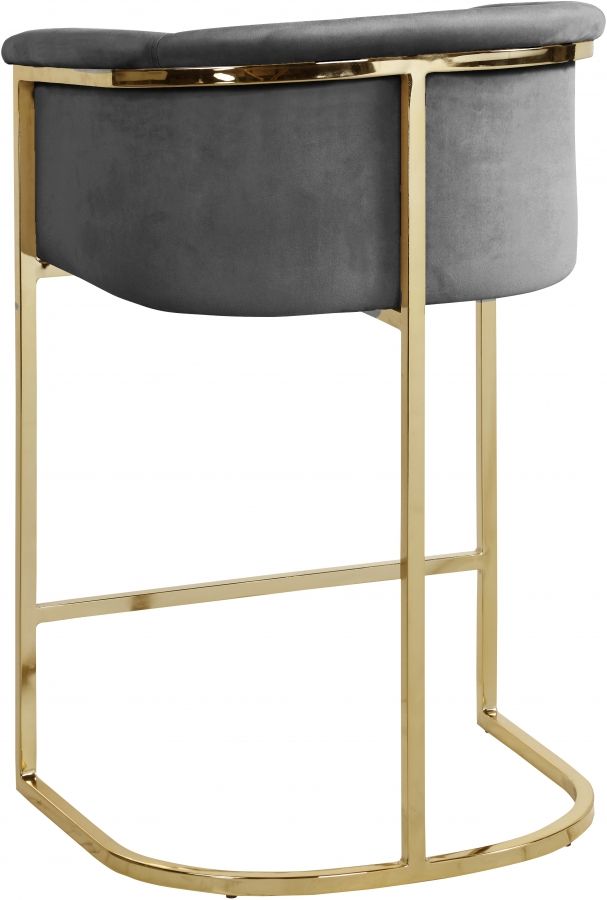Meridian Furniture Donatella Gray Velvet Counter Stool-2