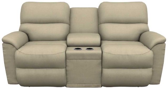 La-Z-Boy® Brooks Sand Manual Reclining Loveseat with Console-1