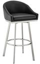 Armen Living Eleanor Black/Brushed Stainless Steel 26'' Counter Stool-0