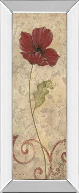 Classy Art Red Flower I Mirror Framed Wall Art-0