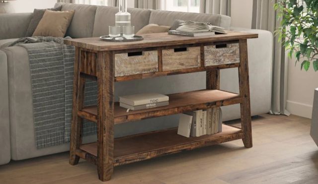 Jofran Inc. Painted Canyon Brown Sofa Table-1