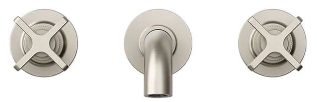 KOHLER® Castia™ Vibrant Brushed Nickel Wall-Mount Bathroom Sink Faucet Trim-1