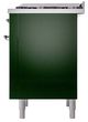 Ilve® Nostalgie II Noblesse 36'' Emerald Green Pro Style Dual Fuel Range with Chrome Trim-3