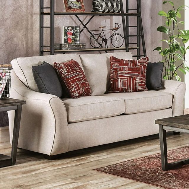 Furniture of America® Jarrow Ivory Loveseat-0