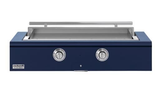 Caliber™ Rockwell Social 48" Cobalt Built-In Liquid Propane Outdoor Griddle with Polished Chrome Hardware-0