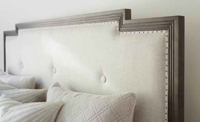 Universal Explore Home™ Playlist Harmony Brown Eyed Girl/Linen Stone King Upholstered Panel Bed-1