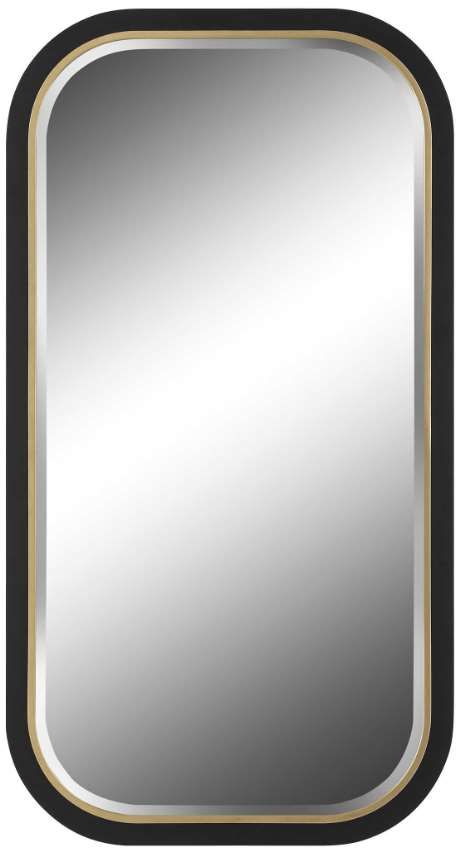 Uttermost® Nevaeh Black/Gold Curved Mirror-0