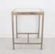 Zeugma Imports White Stone Top Side Table with Champagne Gold Leaf Base-2