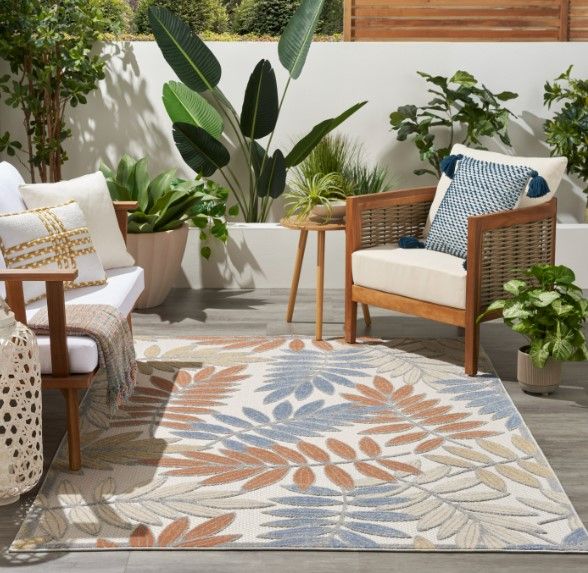 Nourison Home™ Aloha Blue Mocha 5'x8' Area Rug-2