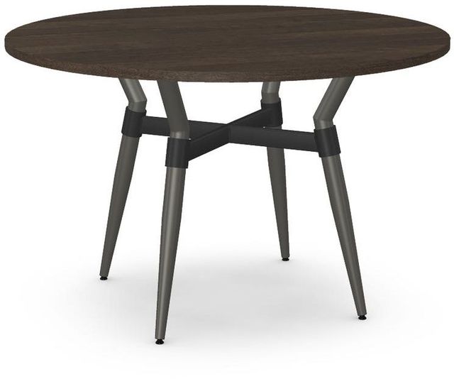 Amisco Customizable Link Birch Veneer 29.5" Round Table with Steel Legs-0