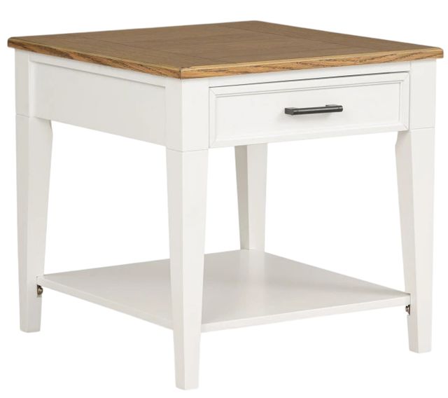 Legacy Classic Jasper Toasted Coconut End Table with Natural White Base-0