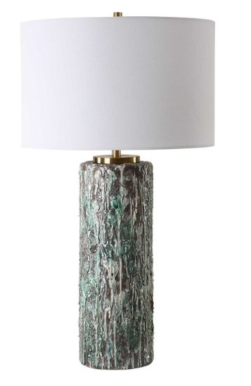 Uttermost® Meltdown Ivory Teal Table Lamp-3